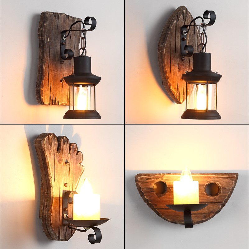 Lighting Decoration On Wall - خشبية الجدار مصباح لغرفة المعيشة الخشب