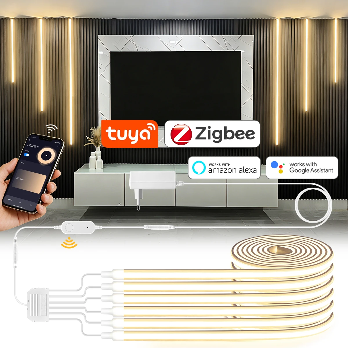 Foyer Lighting Wall Decor - شريط إضاءة LED ذكي بتقنية Zigbee