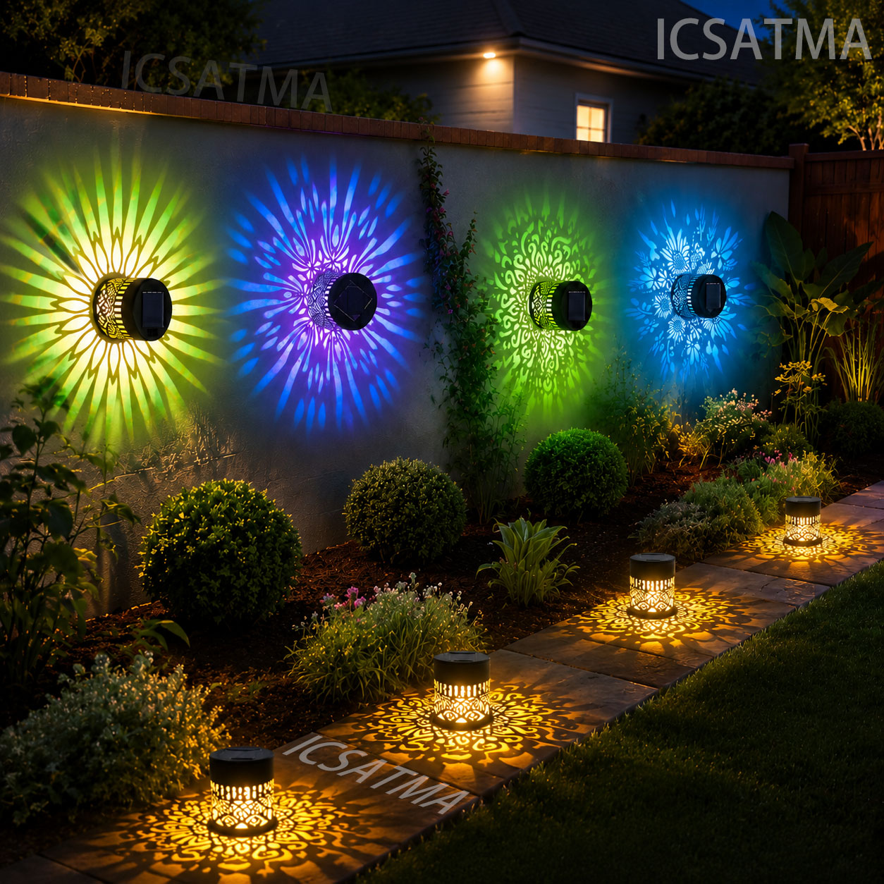 Lighting Decoration On Wall - إضاءة جدارية شمسية على شكل ماندالا،