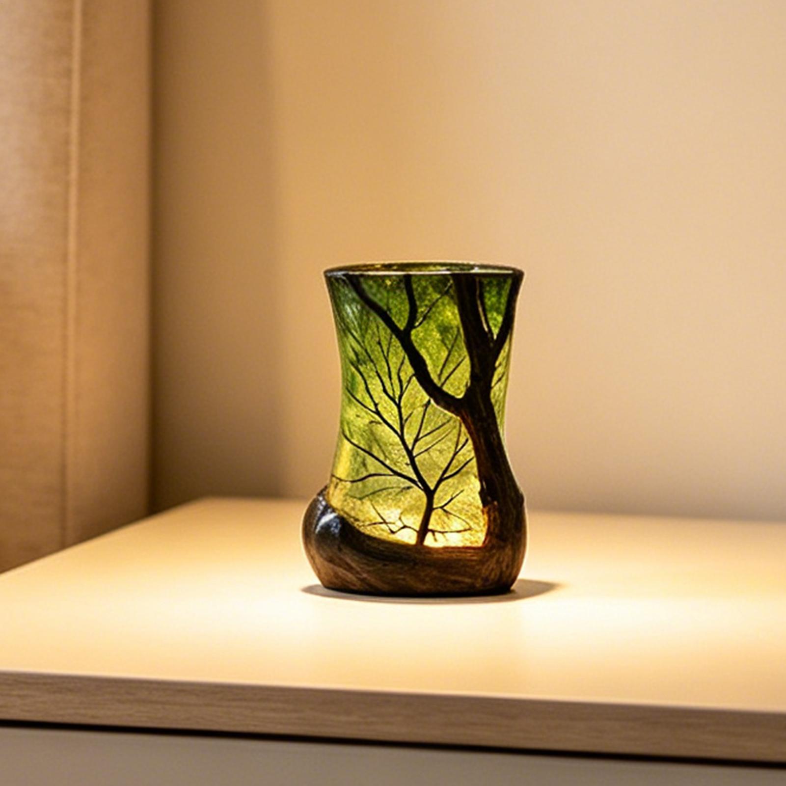 Lighting Decor For Room - مصباح طاولة جانبي على شكل غابة،
