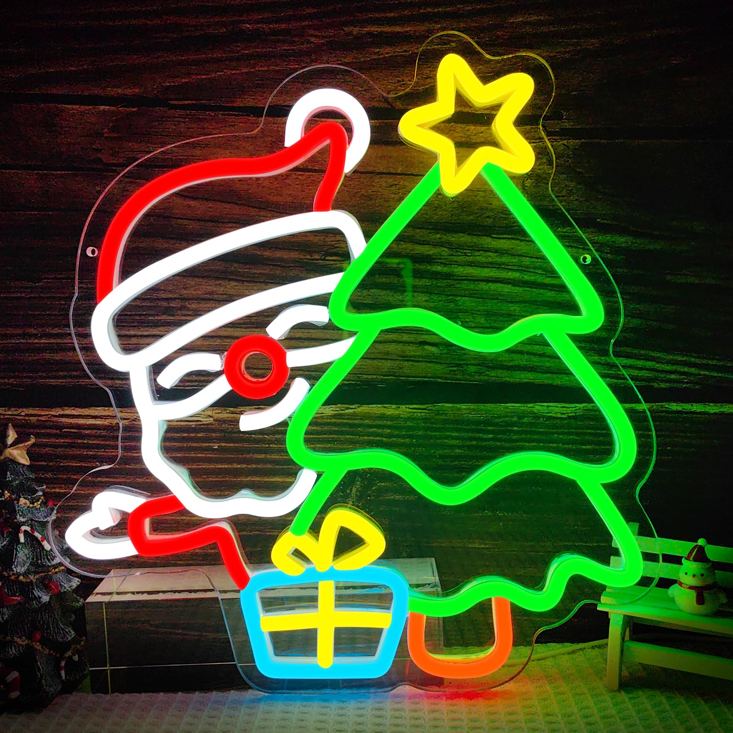 Wall Decor Lighting Tree - علامة سانتا نيون لديكور الحائط، مفتاح