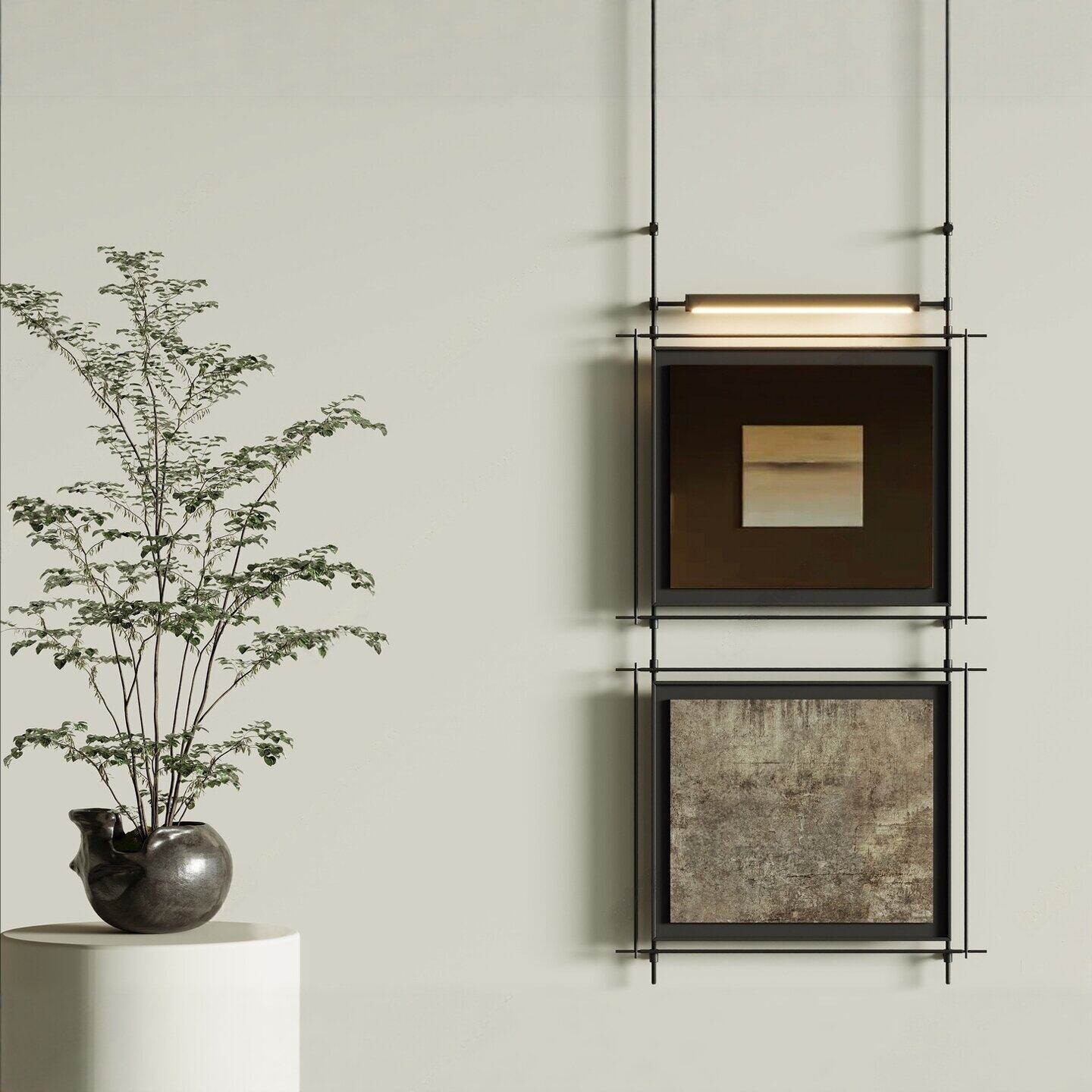 Foyer Lighting Wall Decor - لوحة ديكور معدنية معلقة بإضاءة LED
