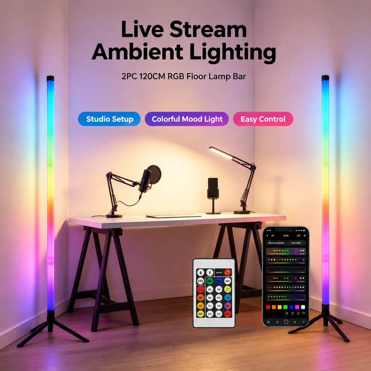 مصباح أرضي LED RGB للزوايا (قط - مراجعة Lighting Decor For Room وسعره