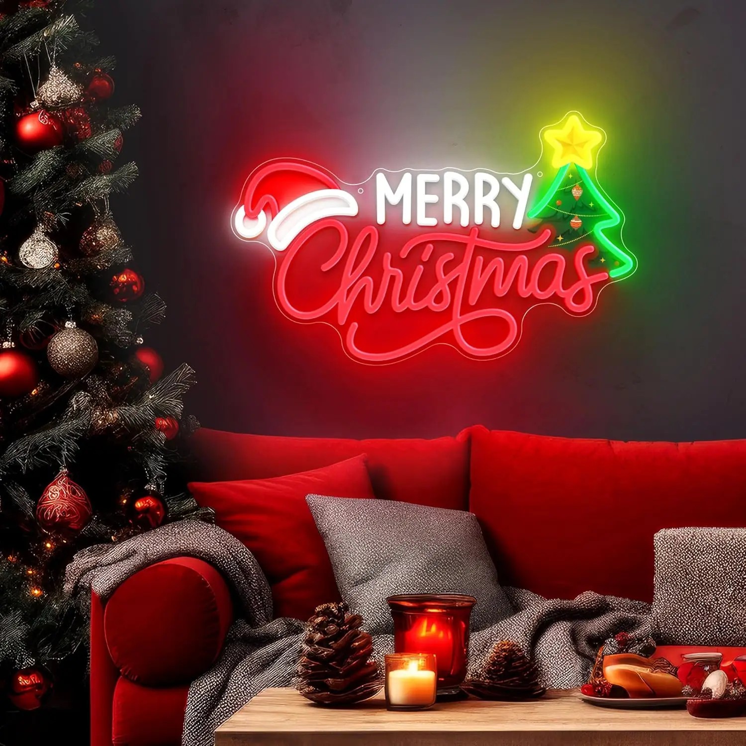 لافتة نيون LED على شكل شجرة عي - مراجعة Wall Decor Lighting Tree وسعره