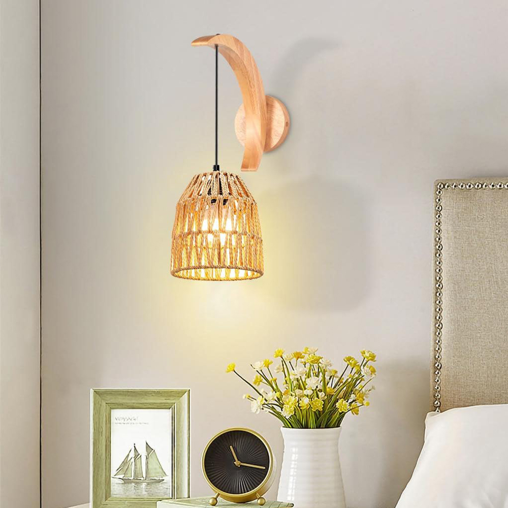 بوهو الروطان الجدار مصباح خمر  - مراجعة Foyer Lighting Wall Decor وسعره