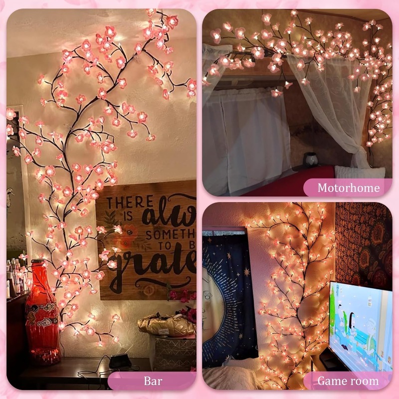 أضواء فرع شجرة زهر الكرز LED 8 - مراجعة Wall Decor Lighting Tree وسعره
