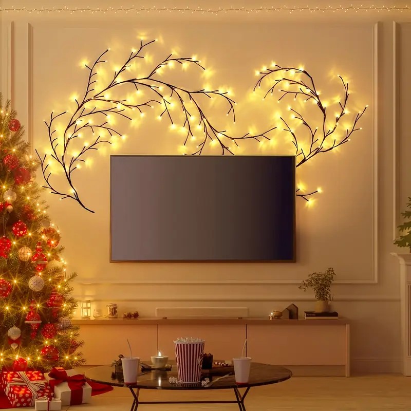 144 المصابيح سلسلة ضوء شجرة فر - مراجعة Wall Decor Lighting Tree وسعره