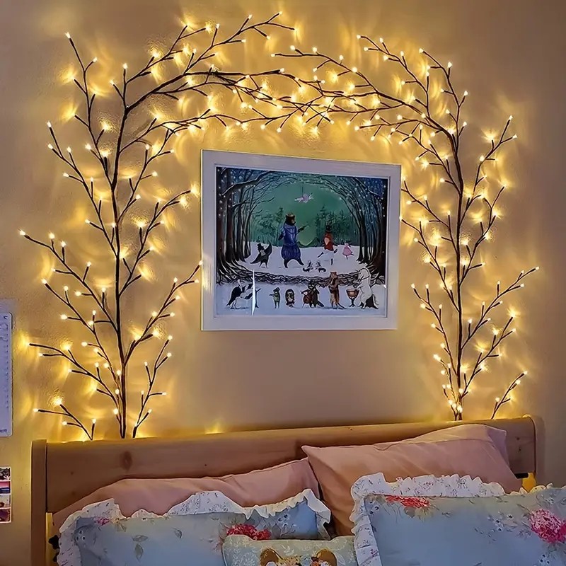 144 المصابيح سلسلة ضوء شجرة فر - مراجعة Wall Decor Lighting Tree وسعره
