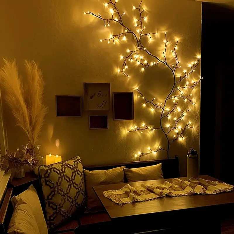 144 المصابيح سلسلة ضوء شجرة فر - مراجعة Wall Decor Lighting Tree وسعره