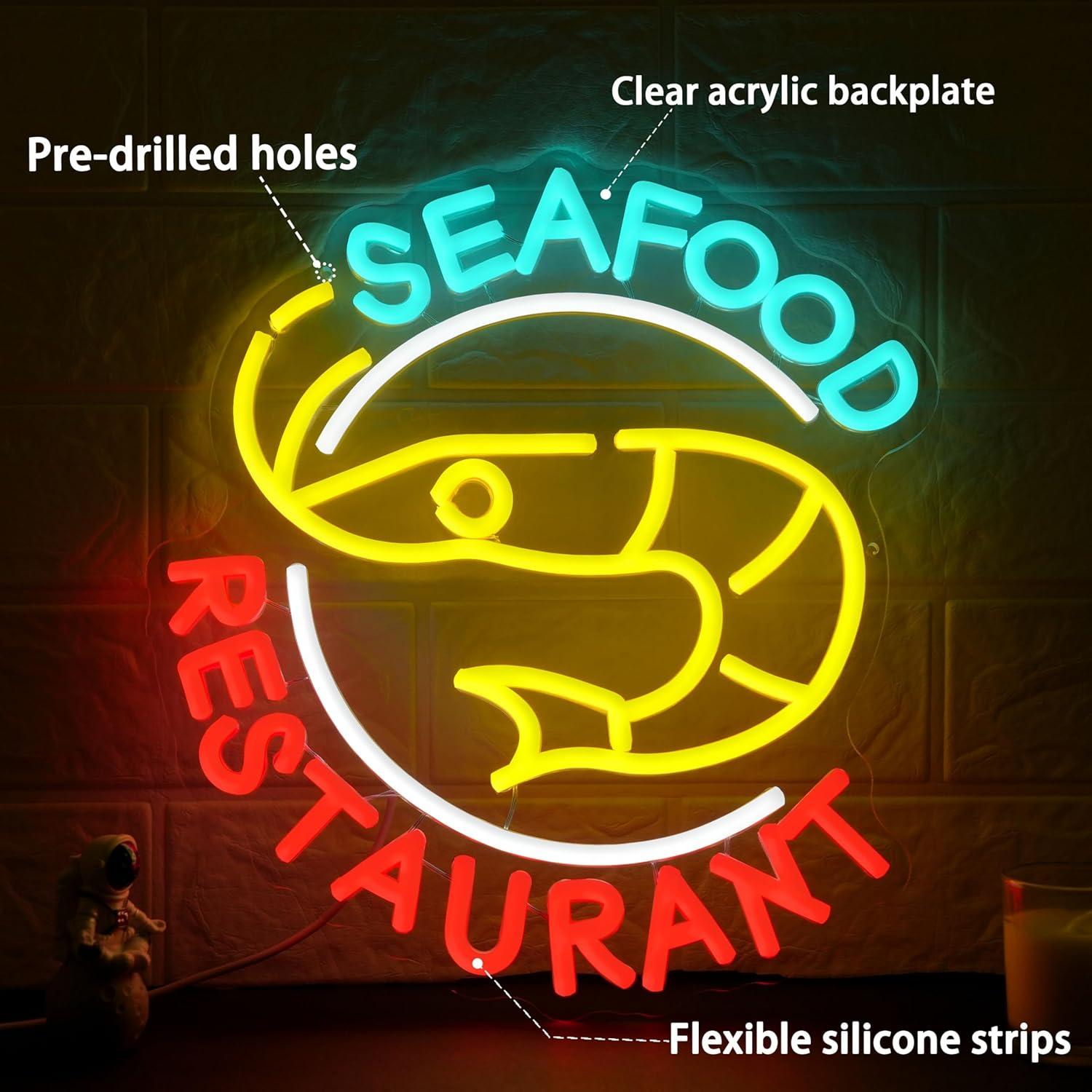 لافتة نيون لمطعم المأكولات الب - مراجعة Restaurant Lighting Decoration وسعره