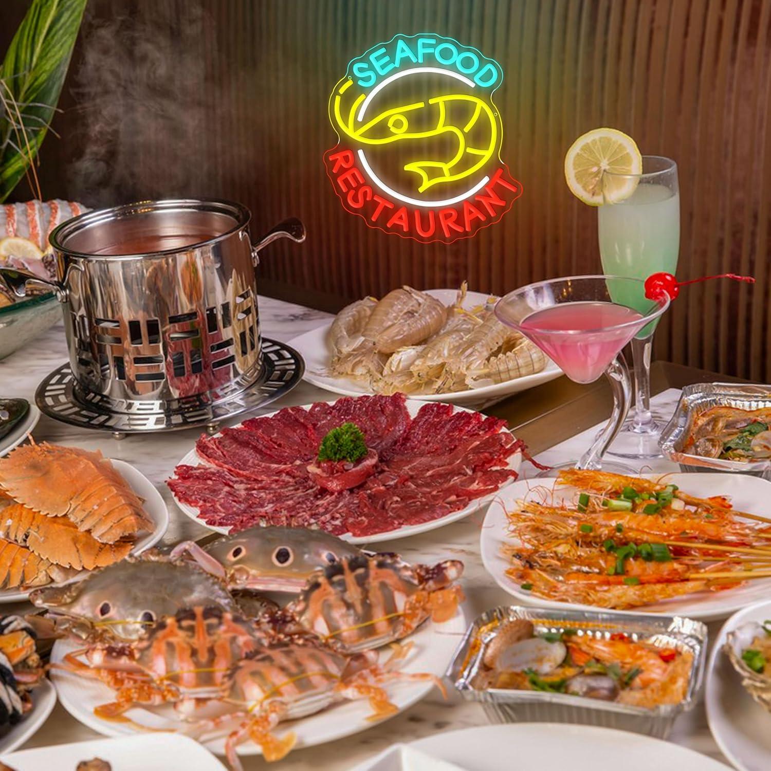لافتة نيون لمطعم المأكولات الب - مراجعة Restaurant Lighting Decoration وسعره