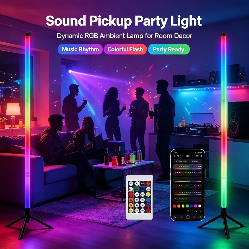 قطعتان من مصباح أرضي RGB بطول  - مراجعة Lighting Decor For Room وسعره