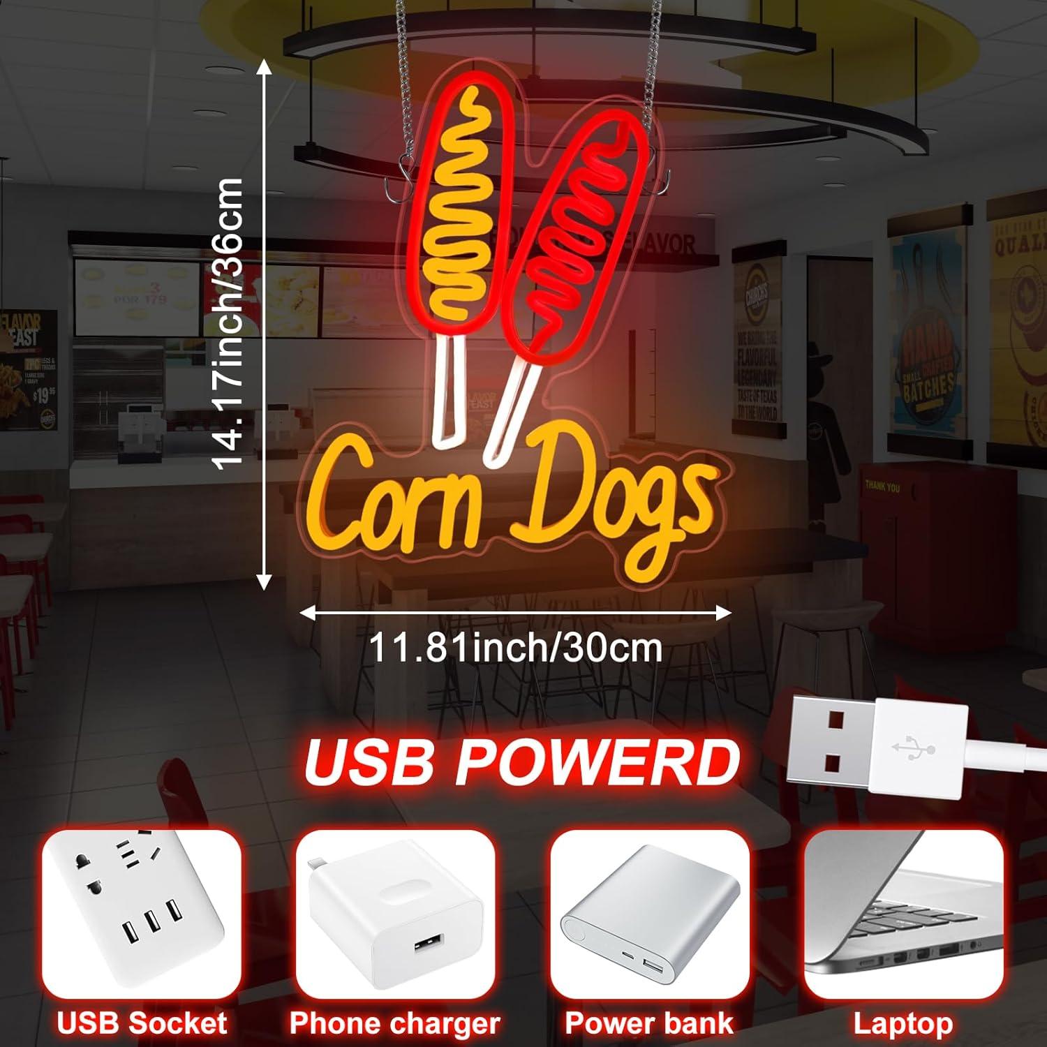 لافتة نيون على شكل هوت دوج، إض - مراجعة Restaurant Lighting Decoration وسعره