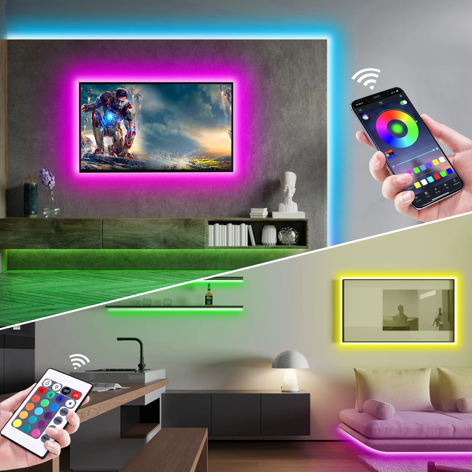 1-5 متر RGB LED شريط ضوء النيو - مراجعة Lighting Decor For Room وسعره