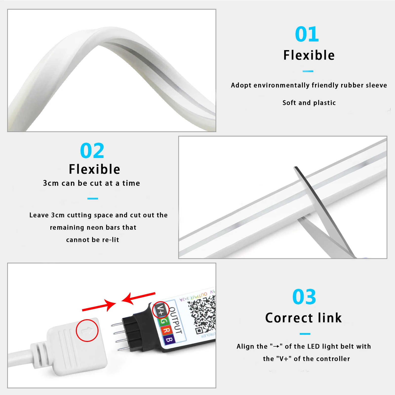 1-5 متر RGB LED شريط ضوء النيو - مراجعة Lighting Decor For Room وسعره